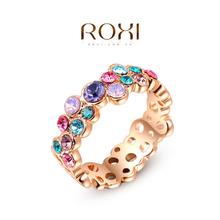 1PCS Free Shipping Fashion Colorful Austrian Crystal Ring white Gold Plated Gift Jewelry for Women