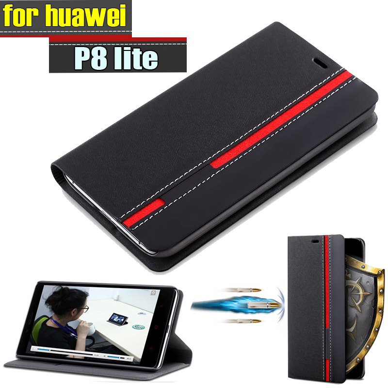 New for huawei p8 lite Case Ultra thin Leather flip cover for huawei p8 lite 5