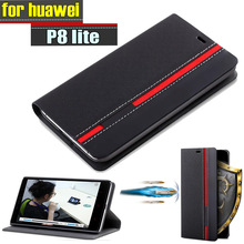 New for huawei p8 lite Case Ultra thin Leather flip cover for huawei p8 lite 5″ back case Free shipping