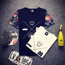 2016 Hot Sell Harajuku National Flower Printed Flora Men T Shirt Hip Hop Famous Brand Casual Designer Crown Luxury T Shirts