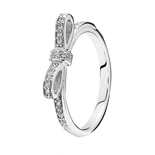 2015 Rings Compatible with Pandora Jewelry Sparkling bow clear cz Size 6 10 New 100 925