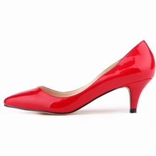 Classic Sexy Pointed Low Med Kitten Heels Women Pumps Shoes Spring Brand Design Wedding Shoes Pumps Big Size 35-42 678-1PA