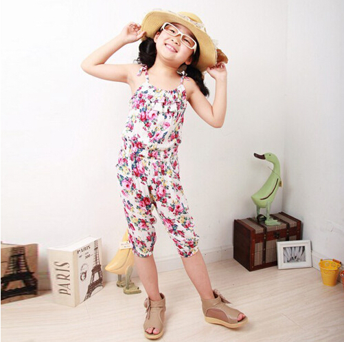 Toddler Girls Kids Jumpsuit Short Summer Playsuit Soft Clothing set One piece 2 8 Y