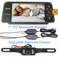 800x480 resolution 7 TFT bluetooth mirror Camera with long plate night vsion camera wireless receiver