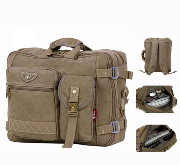 Brand designer canvas 14&quot; laptop mochila backpack for men Tactical mens tote shoulder messenger ...