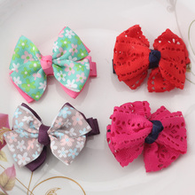 New Colorful Ribbon Baby Hair Clips Hollow Bow Hairpins Children Hair Accessories Circle Protect Well Wrapped Flower Barrettes