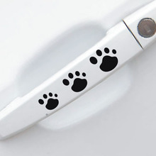 Footprint handles to car door sticker personalized bumper stickers, hand in hand dog footprints car stickers
