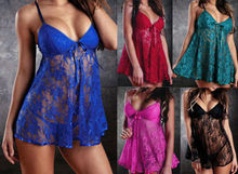 Blue Red Pink Lace Lingerie Babydoll Chemise Dress Nightie Plus 8 10 12