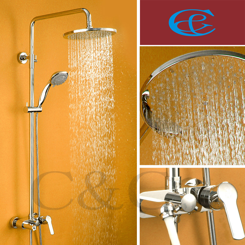 Chrome Brass Bathtub Shower Faucet Set With 7 Functions Hand Shower Bathroom Rain 10