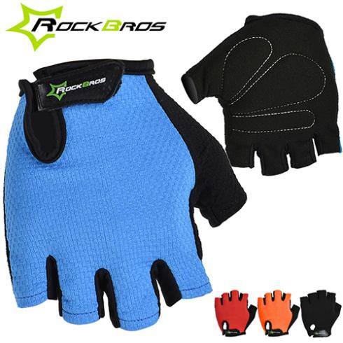 RockBros Summer Short Half Finger Non-Slip Breathable Gloves Sports Wear Women's Mens Bike Bicycle Cycling Cycle Gel Pad Luvas