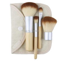 Hot Sale 1set 4Pcs Brushes Earth Friendly Bamboo Elaborate Professional Cosmetic Makeup Brush Sets 1404