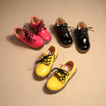 2016 Boys Shoes Fashion Spring Tide Models Bright Skin Leather Shoes Boys Girls Children Sneakers Kids