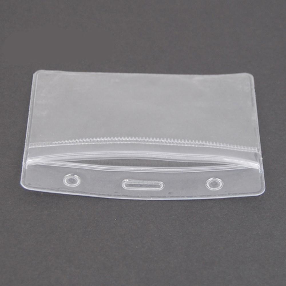10 X Show Clear Vertical ID Badge Card Plastic Pocket Holder Pouches 98 