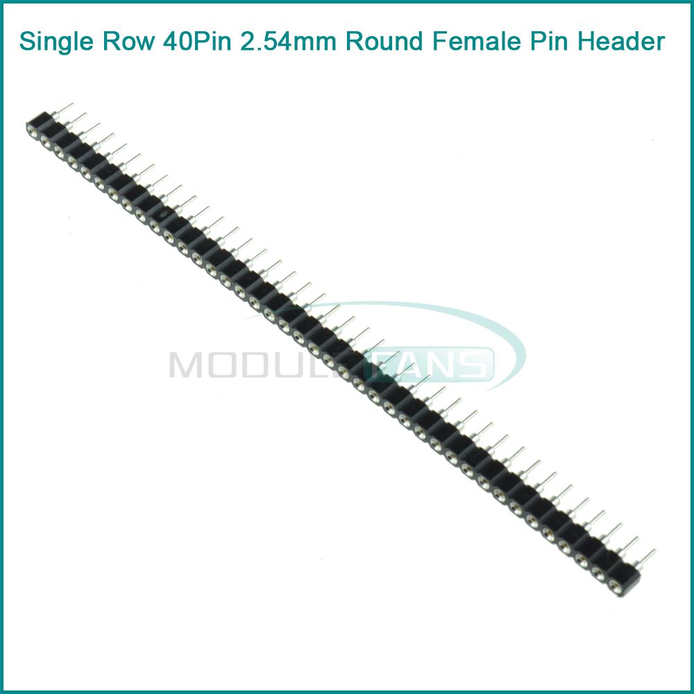 10Pcs Single Row 40Pin 2.54mm Round Female Pin Header