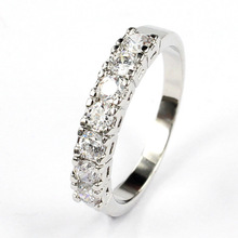 Hot selling Customized Korean jewelry Ring AAA zircon wedding party fashion jewelry gift wholesale 60pcs/lot
