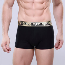 3pcs/lot Versa Design Men Boxers Shorts Underwear Cotton Gold Waist band Solid Underpants U Convex Seamless Brand Men Cuecas CE