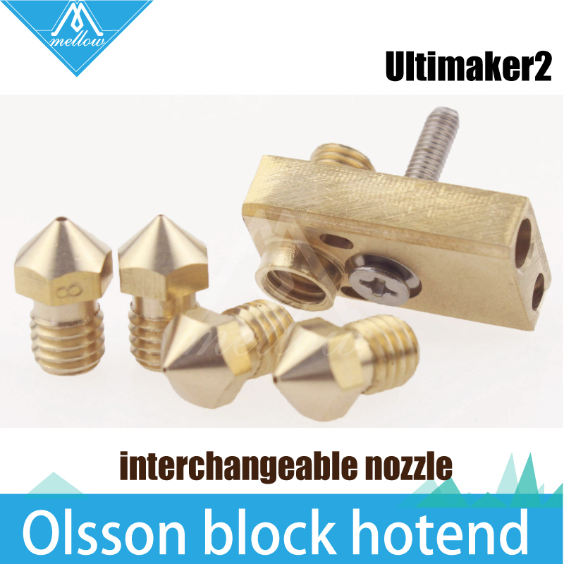 DIY 3D printer Ultimaker 2 UM2 Extended Olsson block kit for 1 75 3mm filament E3D