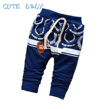 2016 Spring Cotton Pants Boys Baby Fashion Printing Cartoon Children’s Pants Boys Casual All-Match Pants Boys Kids 7-24M