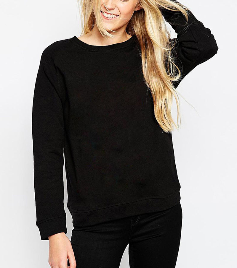 black sweatshirt for ladies