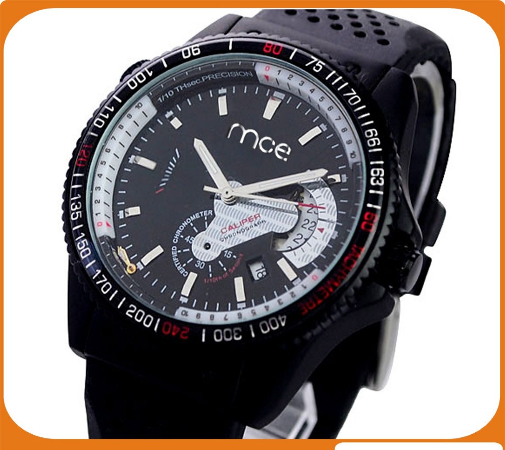NEW HOT outdoor sport Luxury Military Pilot Aviator Army Style black Silicone WRIST WATCH for MEN