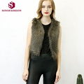 Sinofashion 2016 New European Classic Fashion Faux Fur Vest Women Short Jacket
