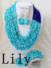 Luxury Bridal African Nigerian Coral Beads Jewelry suit Perfect Wedding women Necklace/Earrings/Bracelet Free Shipping C-719