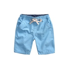 2015 New Arrival Boys Summer Solid Flax Sport Shorts Kids Cotton Beach Shorts Children Casual Trouser