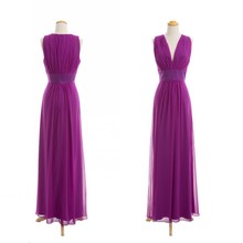 2014 Real Picture Custom Made Dress Vestidos De Madrinhas A Line V Neck Spaghetti Straps Ruched Long Chiffon Bridesmaid Dresses