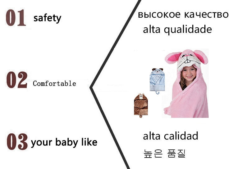 85120cm Baby Blankets Newborn Boys Girls Swaddle Wrap Portable Car Air Conditioning Rabbit Dog Monkey Quilt Ear Hat Cap (1)