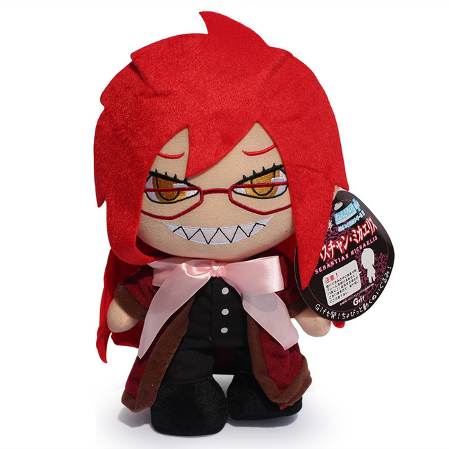 Бесплатная доставка 14 "35 см Black Butler Kuroshitsuji Грелль Сатклифф Косплей Плюшевые Игрушки Куклы Подарок Для Детей
