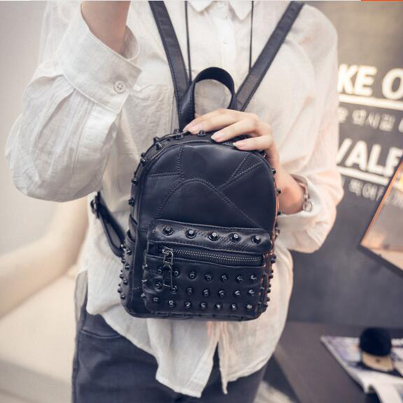 ladies black mini backpack