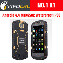 New Original NO.1 X1 X-Men IP68 Rugged Waterproof Shockproof Phone Quad Core Android 4.4 5.0” HD IPS 1GB + 8GB 13MP GPS 5800mAh