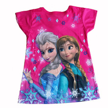 Girl s Short Sleeve Pajamas Set Summer Elsa Anna Baby Girls Sleepwear Children Character Pyjamas Clothes