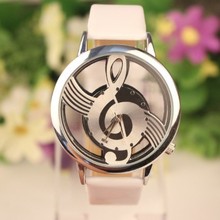 Símbolo Musical patrón mujeres reloj 2015 nueva inoxidable de moda Casual mujeres reloj de cuarzo Femenino Relojes horas reloj