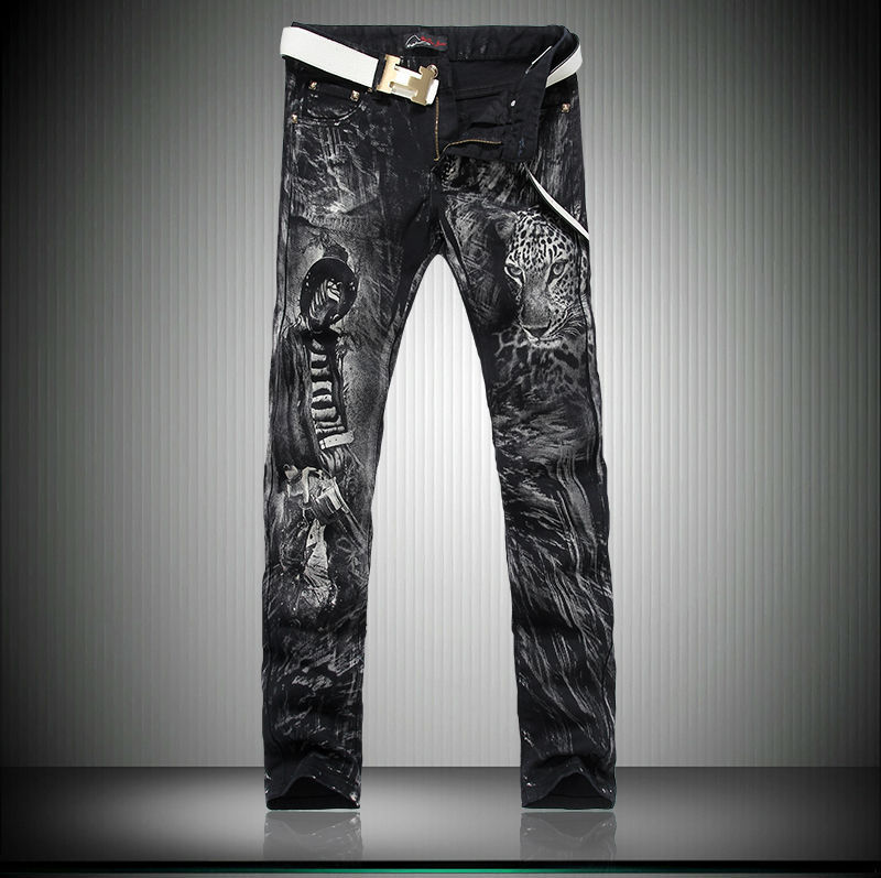 Hot New Autumn and Winter 2014 Men Painted jeans M...