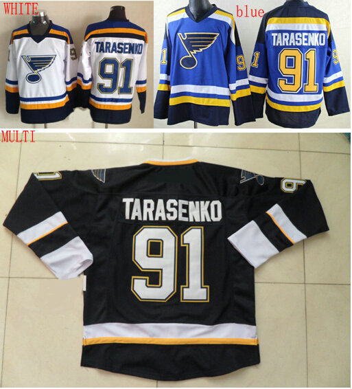 Cheap St.louis Blues Jersey Tarasenko #91 Vladimir Tarasenko Jersey Wholesale White Blue hockey ...