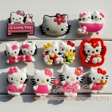 20pcs Hello Kitty shoe accessories PVC shoe charms shoe decoration for croc wristbands kids gift