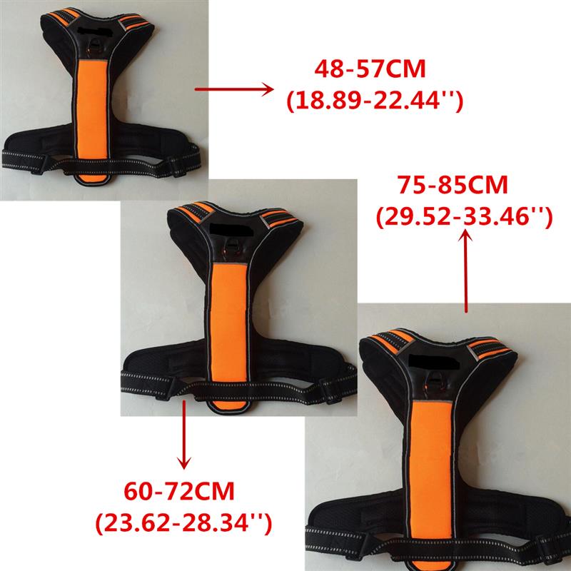Orange Reflective Dog Harness 3 Sizes Cheap Dog Supply Store