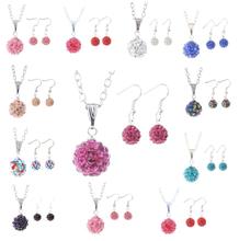 2014 the new fashion design simple spherical crystal rhinestone women earrings necklace set