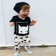 Wholesale Baby Boys Clothing Set Infant Newborn Kids Clothes Set Animal Printed Short Sleeves Cartoon T-shirt+Pants