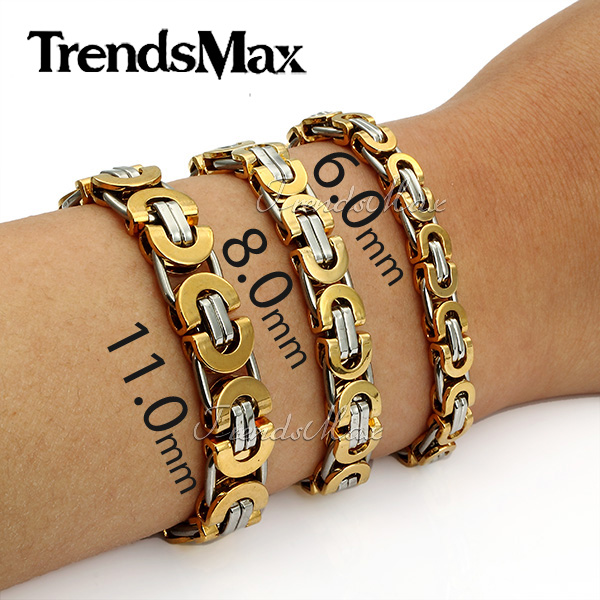 Buy Mens Boys Chain Bracelet Flat Byzantine Chain