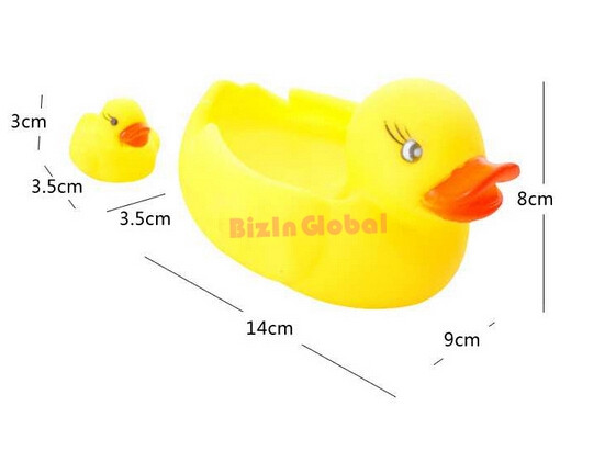 4PCS SET Cute Bath Ducky Baby Small Yellow Ducks Swimming Bath Squeezed Dabbling Toy Gift (6)