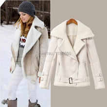 New Hot! 2014 Winter Fashion Leather Jacket Women Coat Vogue Big Lapel Cashmere Lined Thick Warm Leather Coat Plus Size Outwear