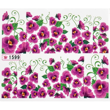 2 Sheet Charm Sexy Flower Full Cover Women Nail Art of Decorations Water Transfer Art Stickers