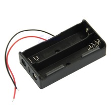 Free Shipping For 2 x 18650 Black With 6″ Wire Leads Plastic Battery Storage Case Box Holder