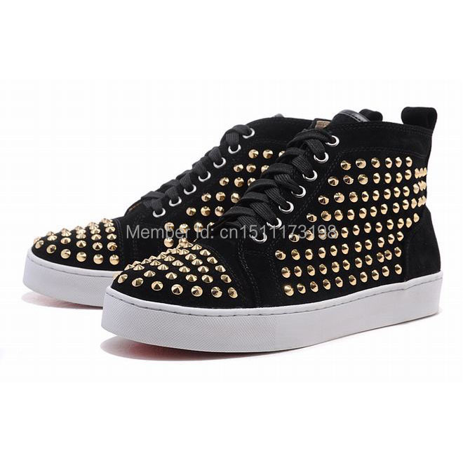 red bottom flats with spikes