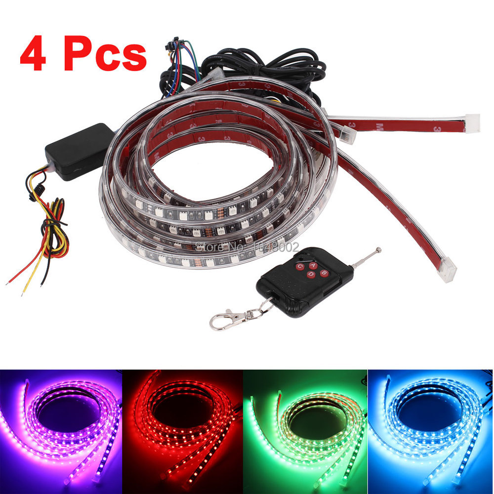 4PCS-48-36-7-Colors-LED-Under-Car-Glow-Underbody-System-Neon-Lights-Strip-Kit