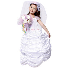 7 Sets/lot Free Shipping Halloween Carnival Cosplay Clothes Kids Girls Fancy Dress Costumes Children Bridal Gowns Princess Dress