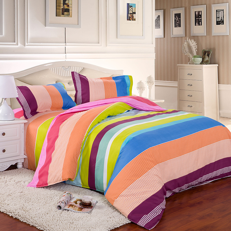 Summer style bedding set Full/Queen/King size bed set duvet cover set reactive printed bed linen flat sheet bedclothes.