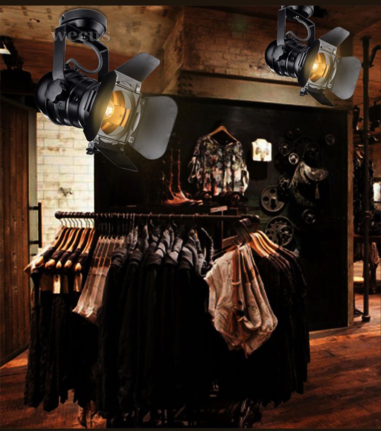 Description Picture 6 of itemLoft Ceiling Lamp Retro Industrial Track Light Rail Lamp Adjustable Lamp,Cloth Shop Store Pub Cafe Restaurant Lamp Dome Light